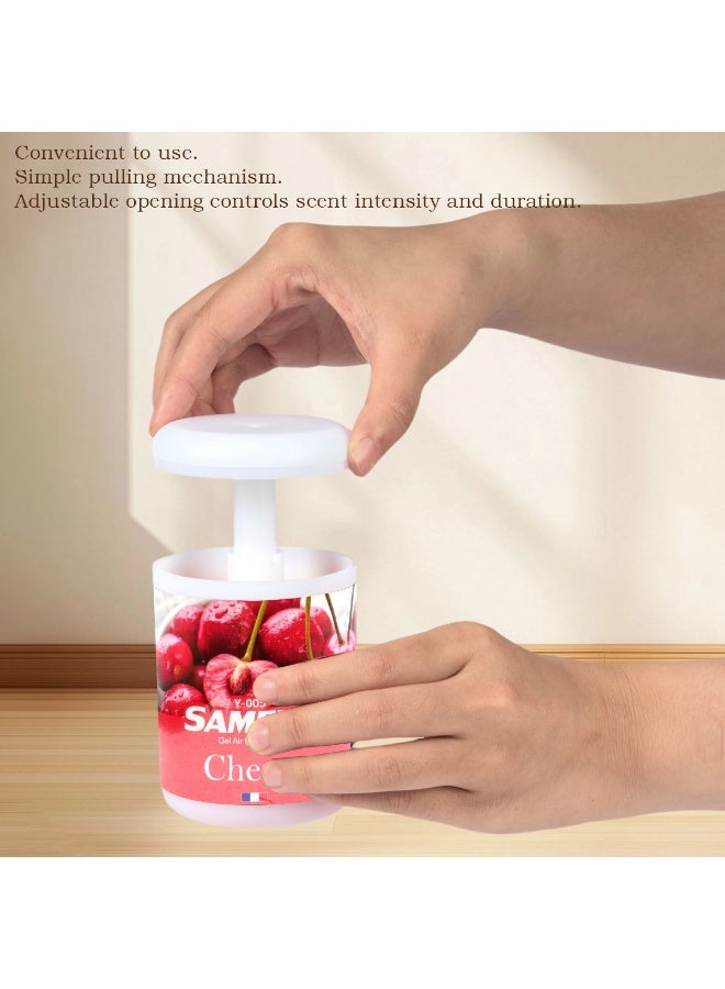 ساميلي معطر جو جل برائحة الكرز Y-005 للسيارة، حامل أكواب لوحة القيادة، المنزل، المكتب، غرفة النوم. عطر جل صلب، شدة رائحة قابلة للتعديل، يدوم طويلاً، يزيل الروائح الكريهة. مناسب للسيارات، غرف المعيشة، أماكن العمل، والمناطق العامة. آلية سحب، غير قابل للانسكاب، للاستخدام الداخلي. - Image 4